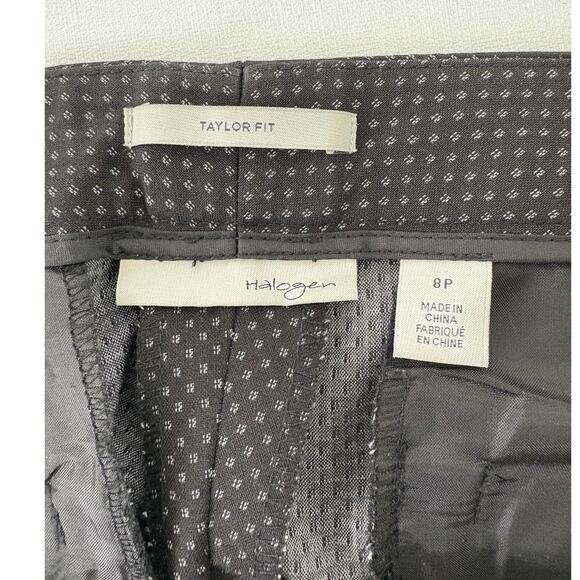 Halogen Black Polka Dot Business Pants Suit Sz 6P/8P Taylor Fit Interview Career - Picture 12 of 16